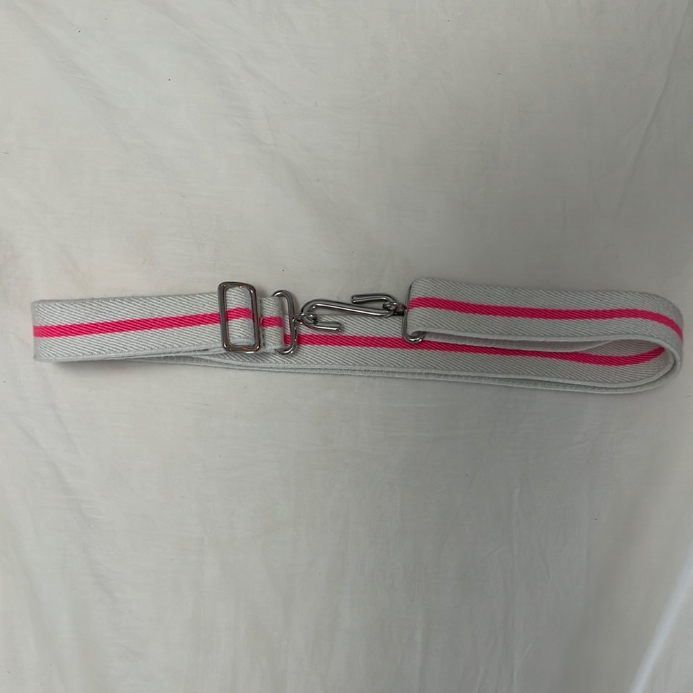 NWOT H&M neon pink and white adjustable belt.
